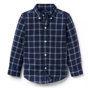 Janie and Jack Navy Plaid Button Down Shirt